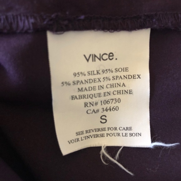 VINCE Sleeveless Stretch Silk Ruffle Top Purple Size Small - Picture 8 of 9